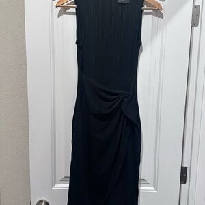 Forever 21- Sleeveless Black Knot-Front Midi Dress